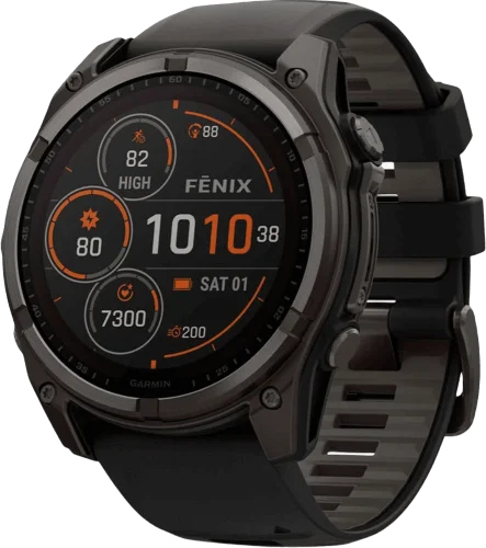 Спортивний годинник Garmin Fenix 8 51mm Solar Sapphire Carbon GrayDLC Titanium w.Black/Pebble GrayS.Band (010-02907-10/11) UA