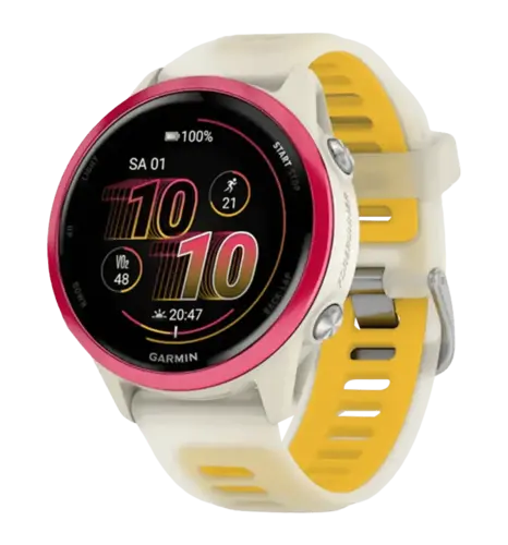 Спортивний годинник Garmin Forerunner 570 42mm Raspberry Aluminium with Translucent Bone/Mango Band (010-02970-02) UA