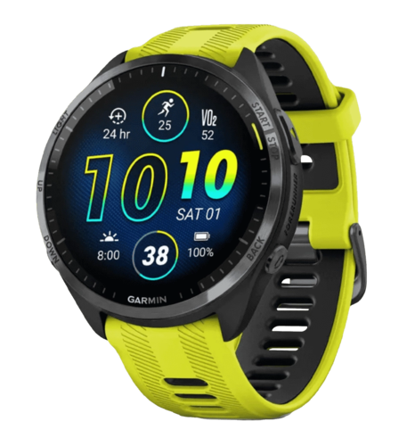 Спортивний годинник Garmin Forerunner 965 Carbon Gray Titanium Bezel w. Black Case and Amp Yell/BlackS.Band (010-02809-02/12)