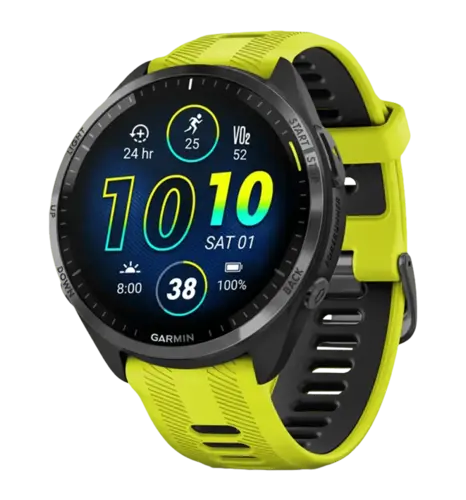 Спортивний годинник Garmin Forerunner 965 Carbon Gray Titanium Bezel w. Black Case and Amp Yell/BlackS.Band (010-02809-02/12)