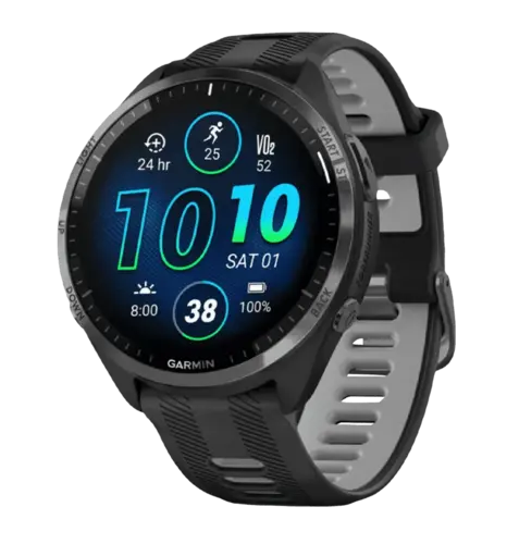 Спортивний годинник Garmin Forerunner 965 Carbon Gray Titanium Bezel w. Blk Case and Blk/PowderGrayS.Band(010-02809-00/10) UA