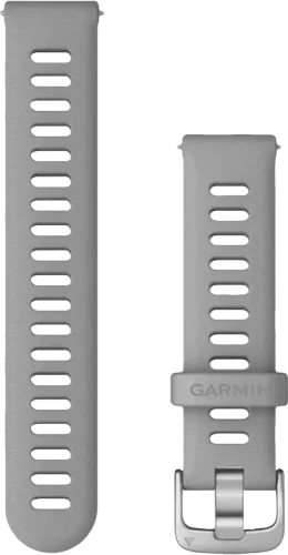 Швидкозмінні ремінці Garmin Forerunner 255S Collection (18 мм) силіконові, пудрово-сірі із сріблястою фурнітурою