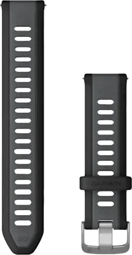 Швидкозмінні ремінці Garmin силіконові (20 мм) чорні/сланцево-сірі