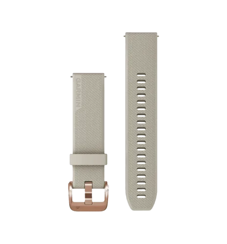 Швидкозмінні ремінці Garmin силіконові (20 мм) світло-пісочні з рожево-золотистою фурнітурою