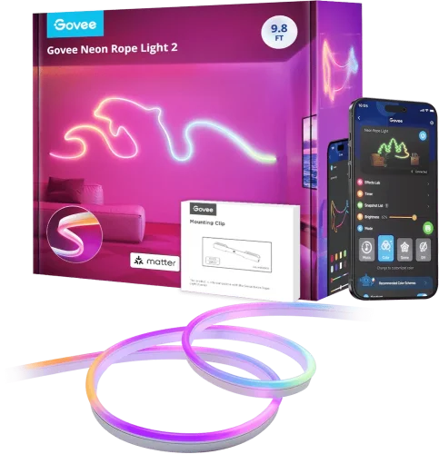 Світлодіодний неон Govee H61D3 Smart Neon Rope Light 2 RGBIC Wi-Fi/Bluetooth Matter 3m (H61D3301)