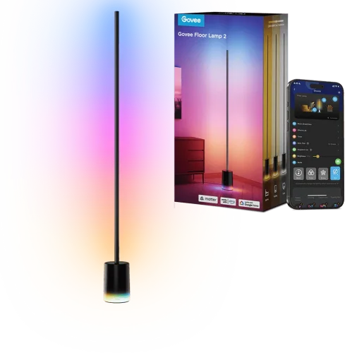 Торшер розумний Govee H607C Floor Lamp 2, 1725Lm, RGBICWW, WI-FI/Bluetooth, чорний (H607C311)