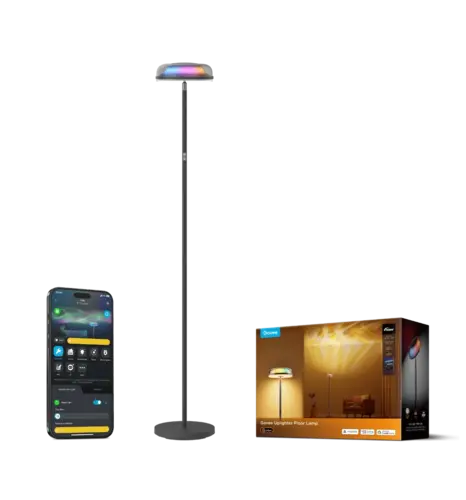 Торшер розумний Govee H60B0 Uplighter Floor Lamp, 1000Lm, RGBWW+RGBIC+WW, WI-FI/Bluetooth, чорний