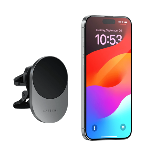 Тримач з ЗУ Satechi Qi2 Wireless Car Charger Space Gray (ST-Q2CCM)