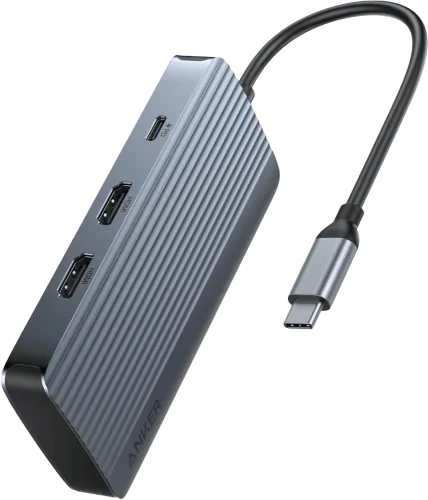 Хаб ANKER USB-C Hub - 7-in-1 - PD in 100W, 2xHDMI, 4xUSB-A (Black) (A83740A2)