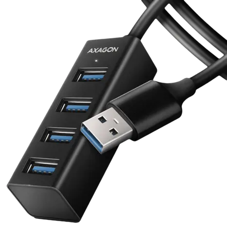 Хаб AXAGON HUE-M1AL SuperSpeed USB-A MINI hub, USB-A кабель 120см, Чорний