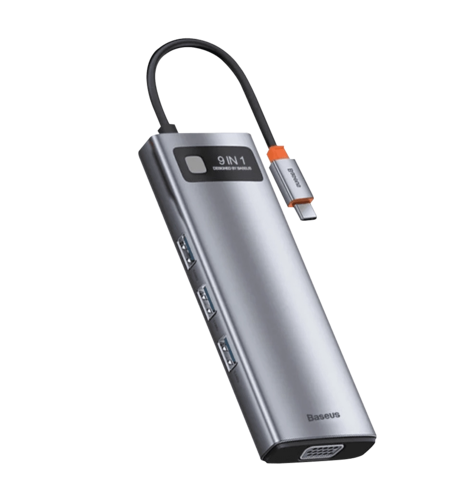 Хаб Baseus Multifunctional Metal Gleam 9- in-1 Type-C (Gray) (CAHUB-CU0G)