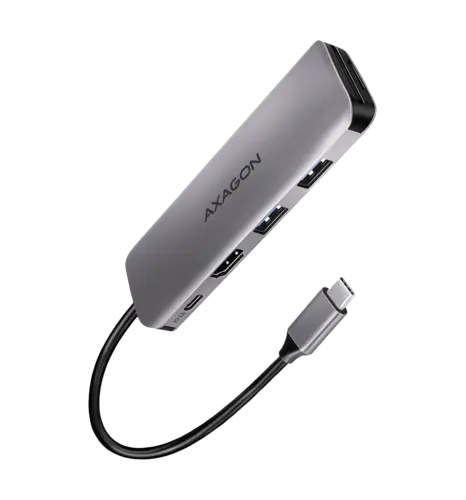 Хаб концентратор AXAGON HMC-5 SuperSpeed USB-C COMBO 5in1 hub, Сірий