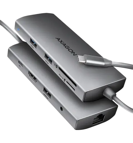 Хаб концентратор AXAGON HMC-8HLSA USB-C 5Гбіт/с 9in1 hub, Серий