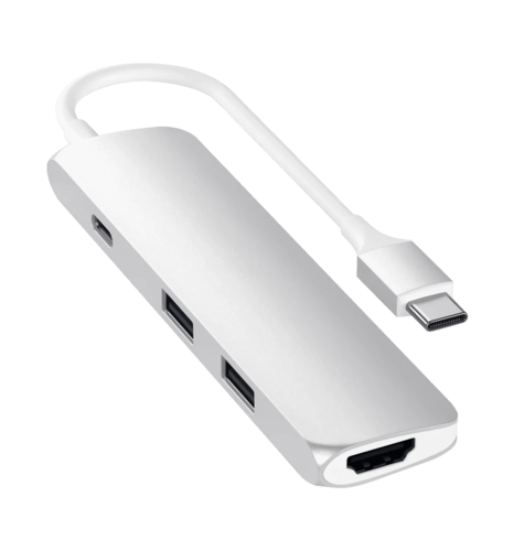 Xaб Satechi Aluminum Type-C Slim Multi-Port Adapter 4K Silver (ST-CMAS)