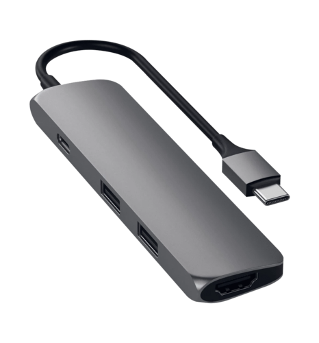 Xaб Satechi Aluminum Type-C Slim Multi-Port Adapter 4K Space Gray (ST-CMAM)