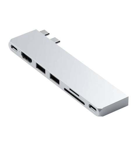 Хаб Satechi Aluminum USB-C Pro Hub Slim Adapter Silver (ST-HUCPHSS)