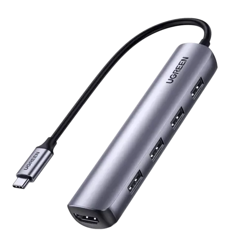 Хаб UGREEN CM417 USB-C to 4xUSB 3.0+HDMI Adapter Space Gray (20197)