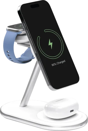 Зарядна станція Puro Qi2 3 in 1 Mag Wireless Charging Stand PUFCCSQIMAG6AWWHI