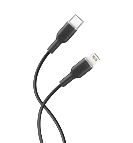 Зарядний кабель Puro Soft Cable USB-C to Lightning 1.5m, black PUCAPLTUSBCICONBLK