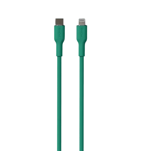 Зарядний кабель Puro Soft Cable USB-C to Lightning, 1.5m, green PUCAPLTUSBCICONDKGRN