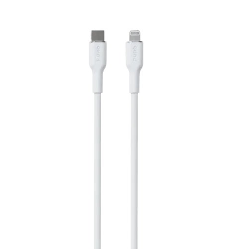 Зарядний кабель Puro Soft Cable USB-C to Lightning 1.5m, white PUCAPLTUSBCICONWHI