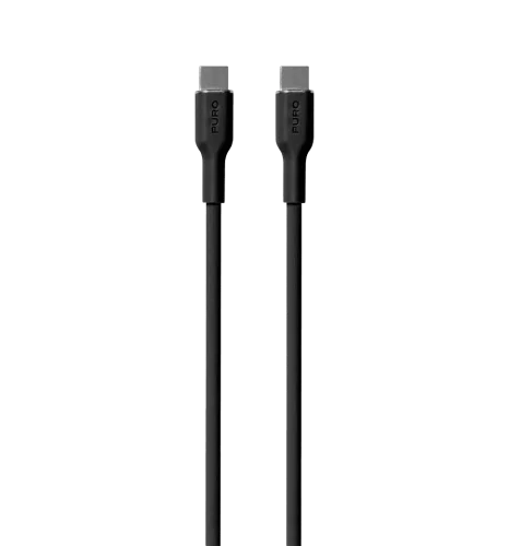 Зарядний кабель Puro Soft Cable USB-C to USB-C 1.5m, black PUUSBCUSBCICONBLK