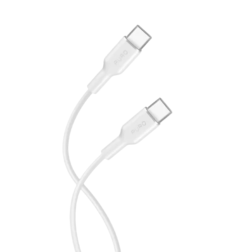 Зарядний кабель Puro Soft Cable USB-C to USB-C 1.5m, white PUUSBCUSBCICONWHI