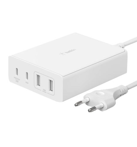 Адаптер  Belkin 108Вт 2хUSB-С GAN PD PPS/2хUSB-A, White (WCH010VFWH)
