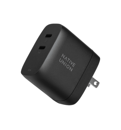 Зарядний пристрій Native Union Fast GaN Charger PD 67W Dual USB-C Port Black (FAST-PD67-BLK-INT)