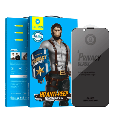 Захисне скло Blueo 2.5D Full Cover Anti-Peep Matte для Apple iPhone 16 Pro (6.1") (Чорний)