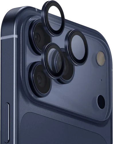 Захисне скло на камеру UNIQ Optix Aluminium Camera Lens Protector 17 Pro/17 Pro Max Blue (ALENSDNVY)