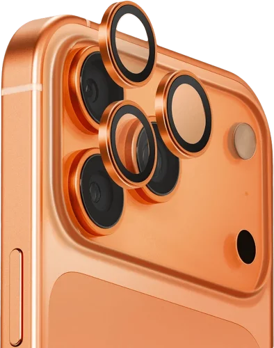 Захисне скло на камеру UNIQ Optix Aluminium Camera Lens Protector 17 Pro/17 Pro Max Orange (ALENSSAMB)