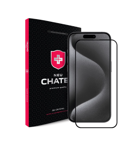 Захисне скло +NEU Chatel Corning Gorilla Anti-Static Mesh iPhone 15 Pro Max Black