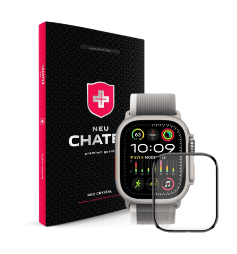 Захисне скло +NEU Chatel Corning Gorilla HD Glass Protector for Apple Watch Ultra 49mm Black