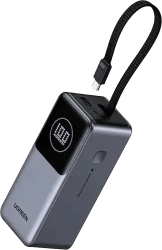 Зовнішній акумулятор UGREEN 130W 20000 mAh Power Bank with Built-in Cable PB723 Cірий (55365B)