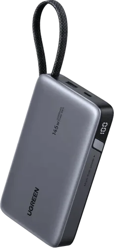 Зовнішній акумулятор UGREEN 145W 20000 mAh Power Bank with Built-in Cable PB551 Cірий (55992B)