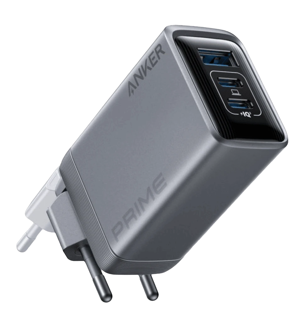 Адаптер ANKER GaNPrime Charger - 100W, 2xUSB-C PD & 1xUSB-A Foldable (Срібний)