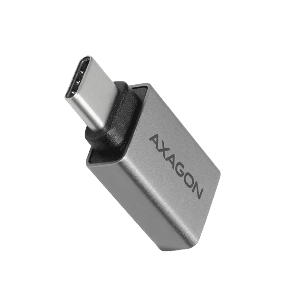 Адаптер AXAGON RUCM-AFA USB 3.0 Type-C Male-Type-A рамка алюмінієва, Сірий