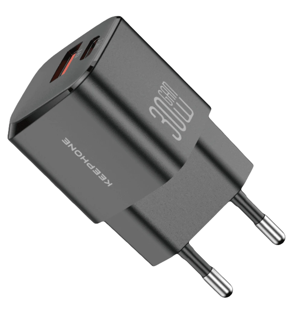 Адаптер Keephone 30W 2-Port GaN Power Adapter black (KPRACH091ACBK)