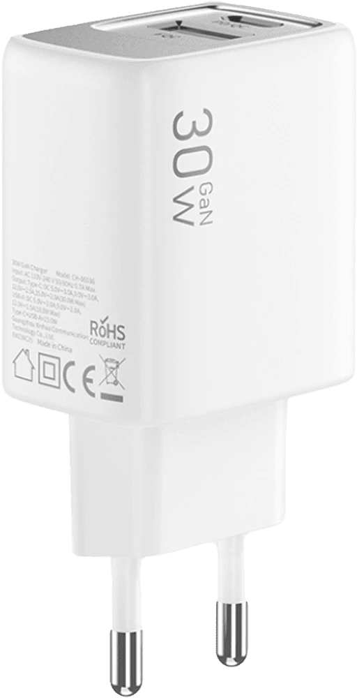 Адаптер Keephone 30W Booster GaN Power (А+С) White (KPBOOS36ACWH)
