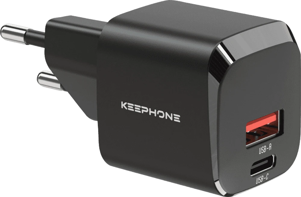 Адаптер Keephone 30W GaN Power (А+С) Black (KPBOOS36ACBK)