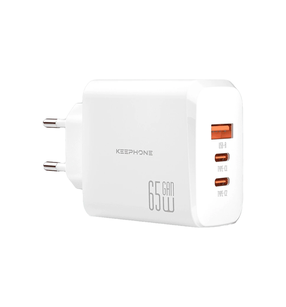 Адаптер Keephone 65W (2C+1А) Gan White (KPBOO62CCAWH)