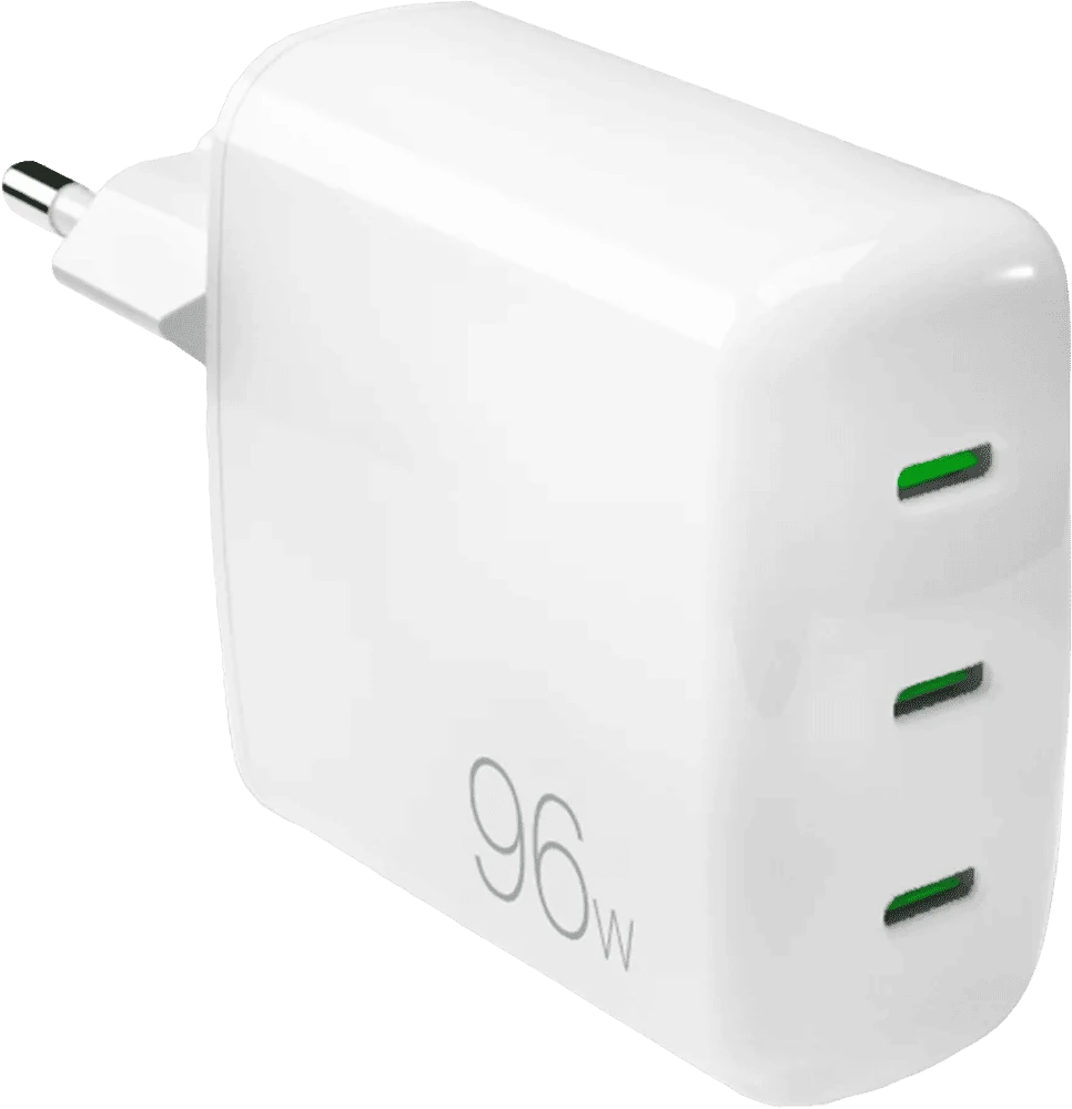 Адаптер Puro GaN Wall Charger with 3 USB-C ports, 96W, white ( PUFCMTCUSBCC96WGWHI)