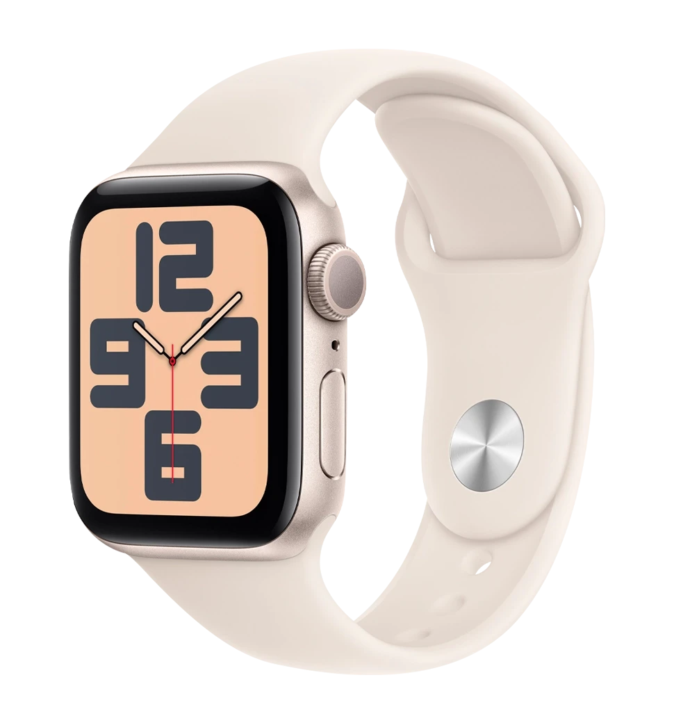 Apple Watch SE 2 2024 40mm Starlight Aluminium Case with Starlight Sport Band M/L (MXEG3)