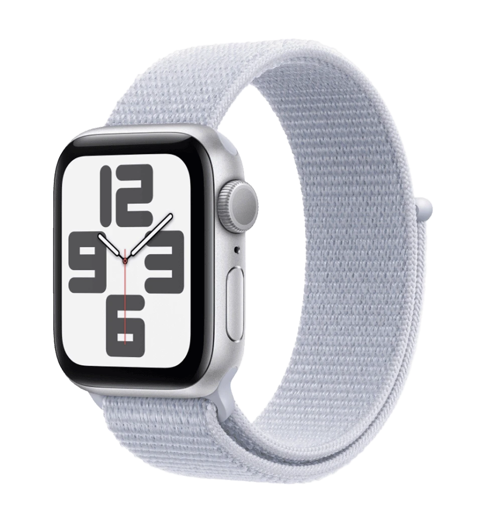 Apple Watch SE 2 2024 44mm Silver Aluminium Case with Blue Cloud Sport Loop (MXET3)