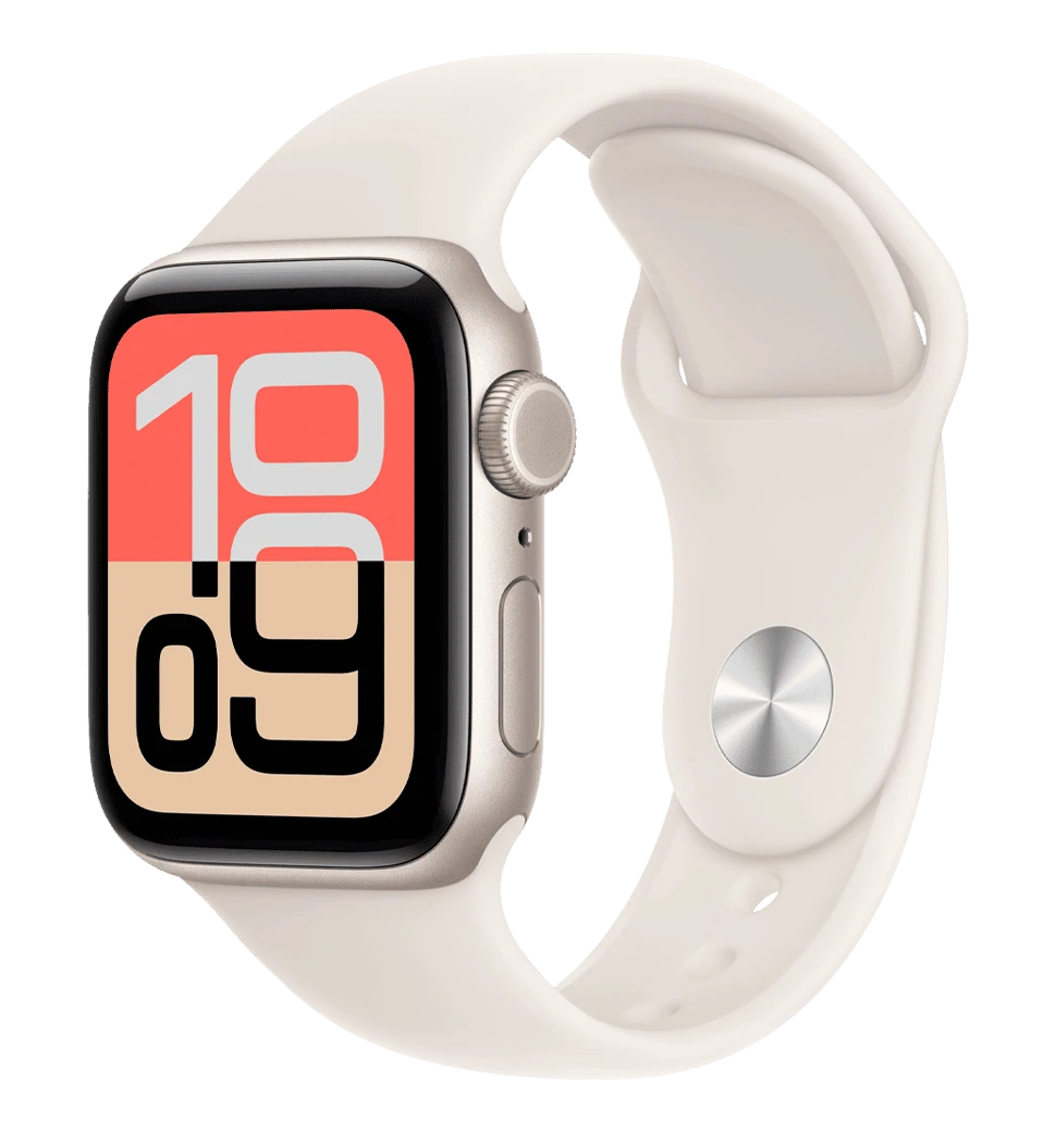 Apple Watch SE 3 GPS 40mm Starlight Aluminium Case with Starlight Sport Band - S/M (MEH34)