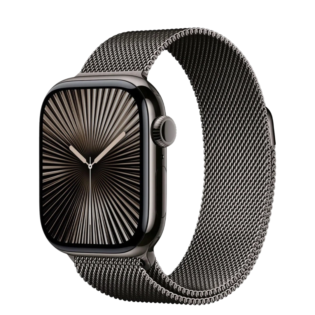 Apple Watch Series 10 46mm Slate Titanium Case with Slate Milanese Loop - M/L (MWYW3)