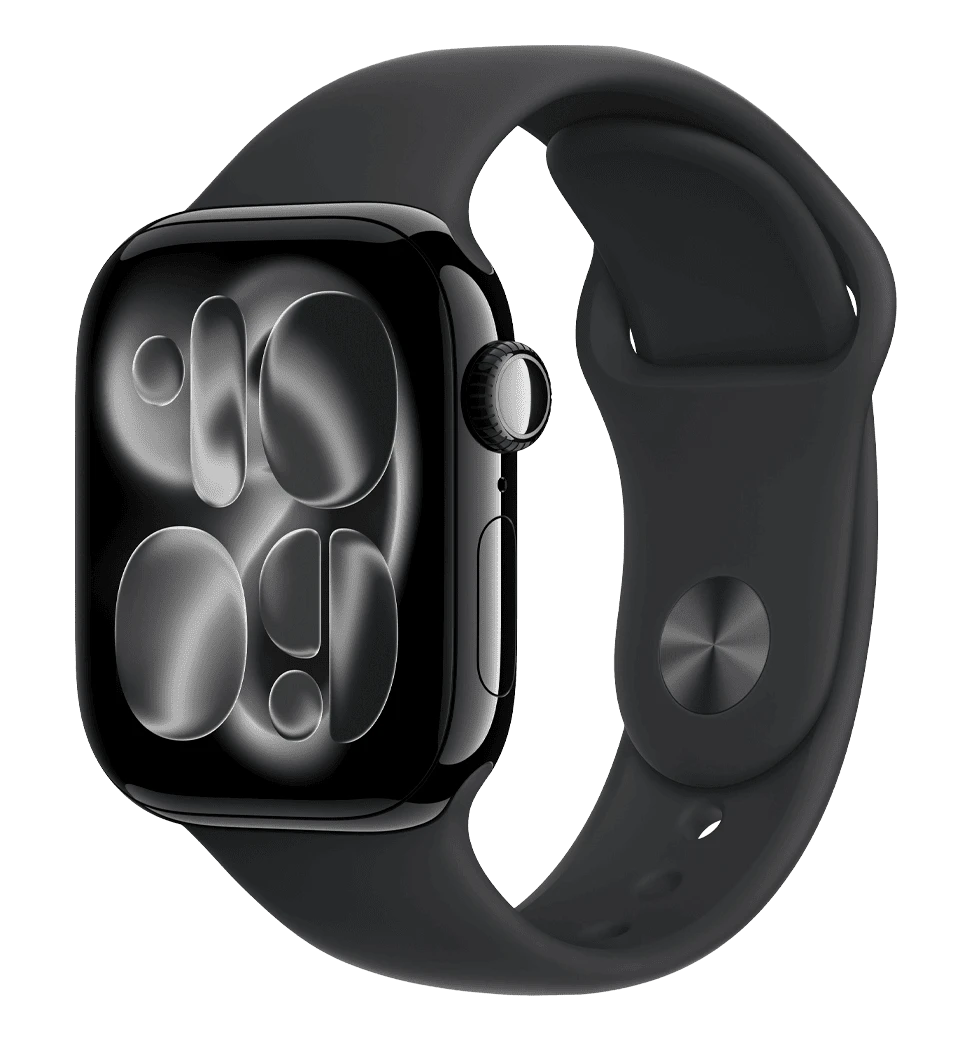 Apple Watch Series 11 GPS 42mm Jet Black Aluminium Case with Black Sport Band - M/L (MEQU4)