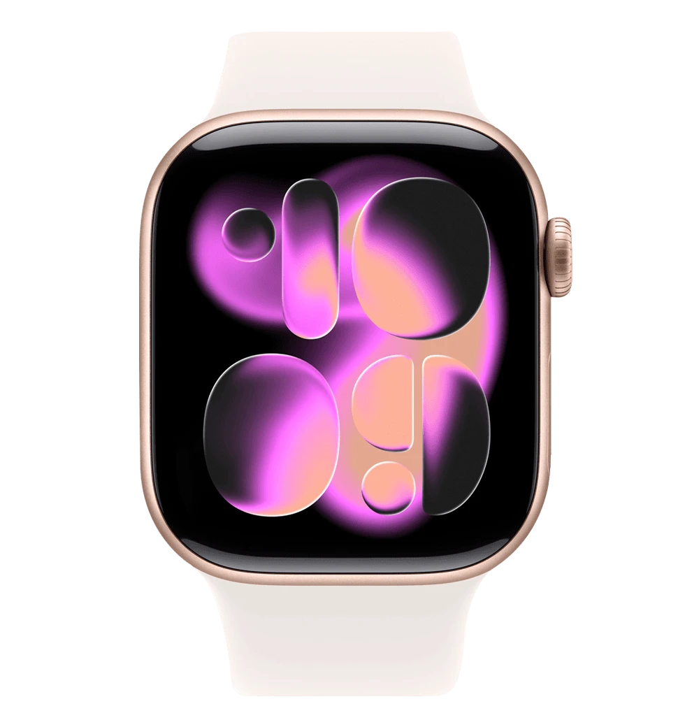 Apple Watch Series 11 GPS 46mm Rose Gold Aluminium Case with Light Blush Sport Band - S/M (MEV64)