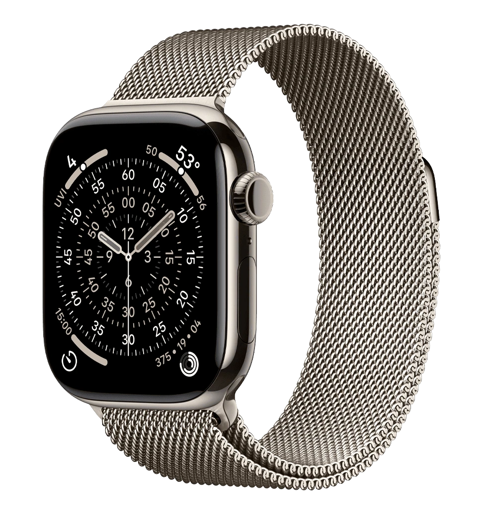 Apple Watch Series 11 GPS + Cellular 42mm Natural Titanium Case with Natural Milanese Loop (MF8P4)